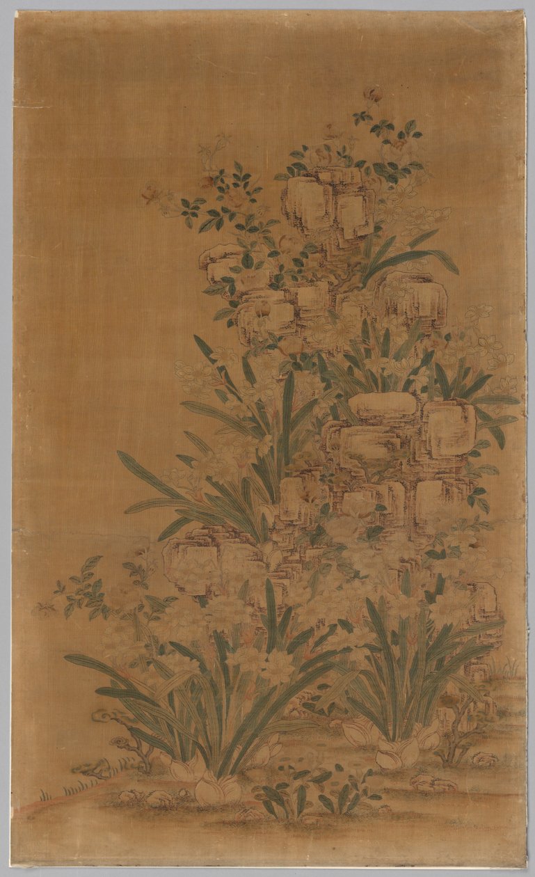 Ko Ssu Panel: Rocks and Narcissus, 1700s - 1800s by Unbekannt
