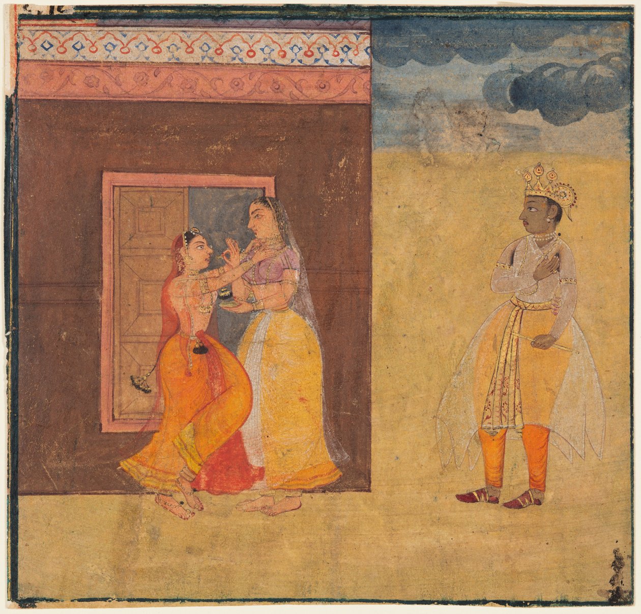 Krishna Abhisarika Nayika, from a Rasikapriya Manuscript by Unbekannt
