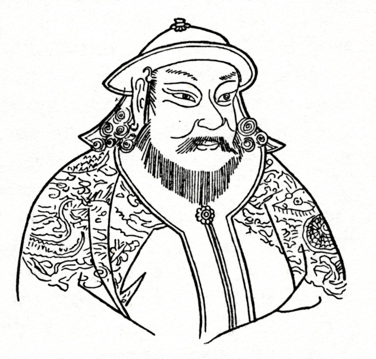 Kublai Khan 1215-1294 of the Mongol Empire and Founder of the Yuan Dynasty by Unbekannt