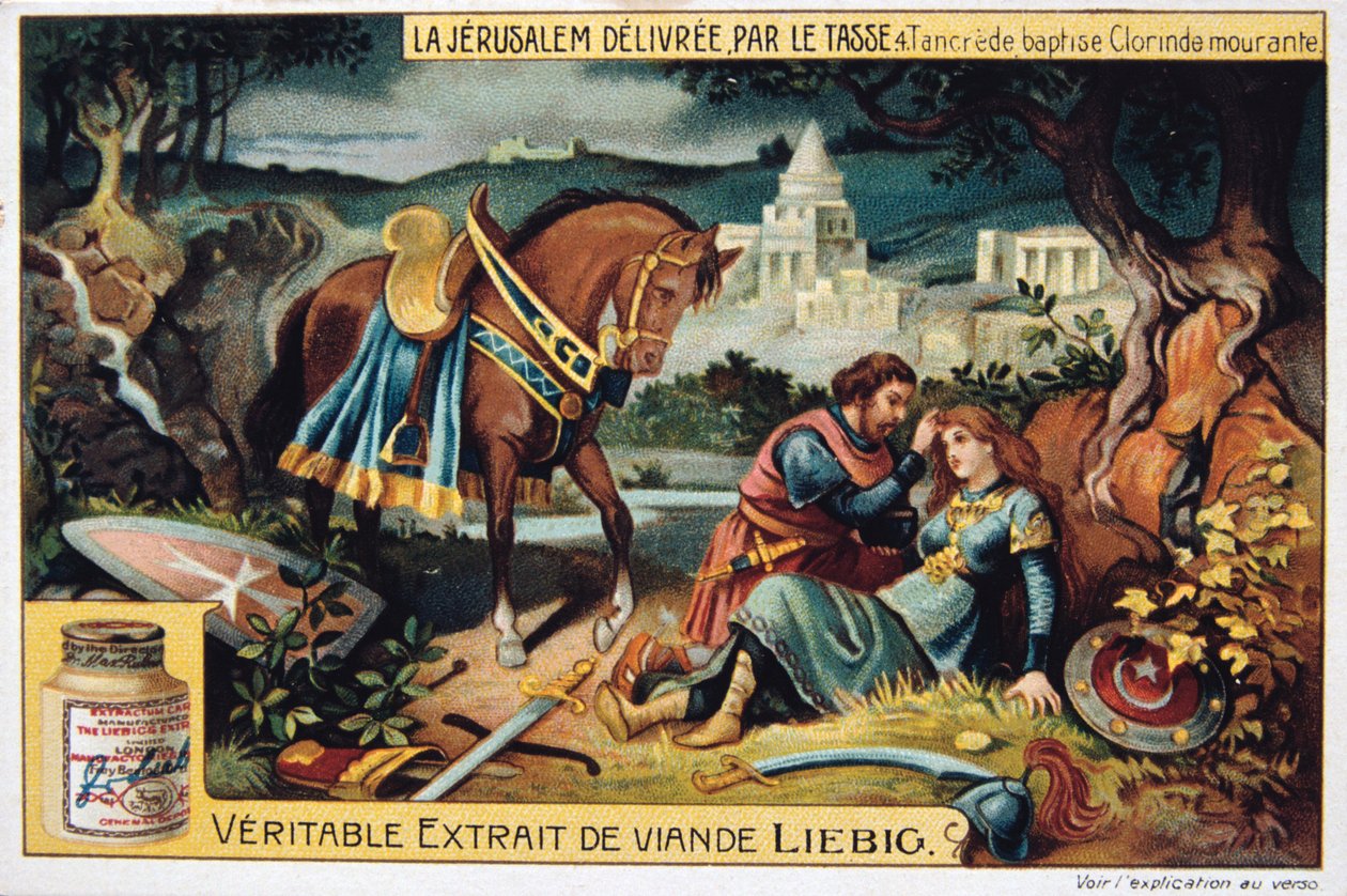 La Jerusalem Deliveree par le Tasse, Tancrede Baptises the Dying Clorinde by Unbekannt
