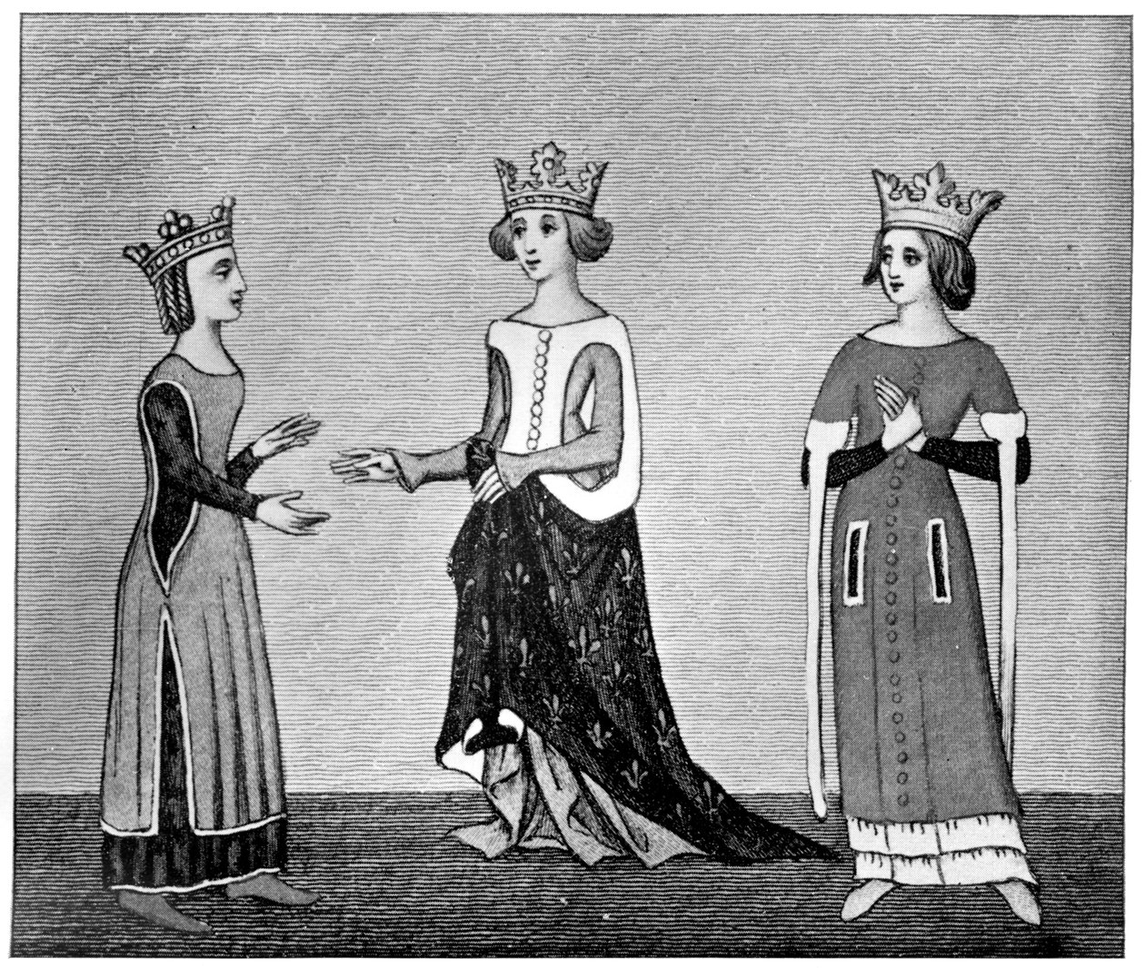 Ladies Dress, 14th Century, 1910 by Unbekannt
