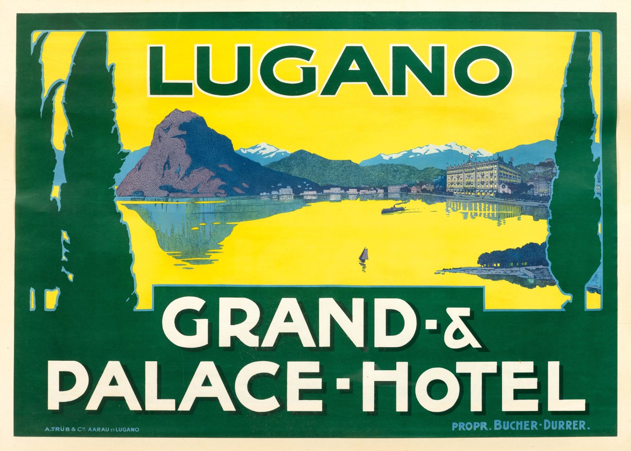 Lake Lugano. Grand and Palace Hotel by Unbekannt