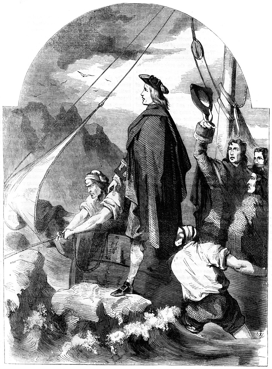 Landing of the Chevalier de St George in Scotland, 1715 by Unbekannt