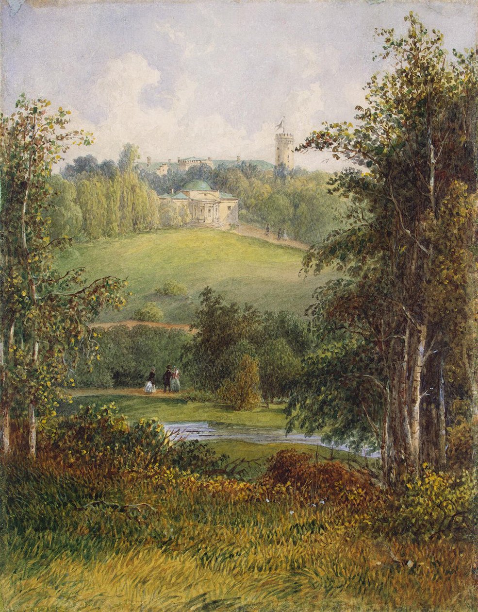 Landscape with the Manor House in the Estate of Gostilitsy near St Petersburg, 1820s by Unbekannt