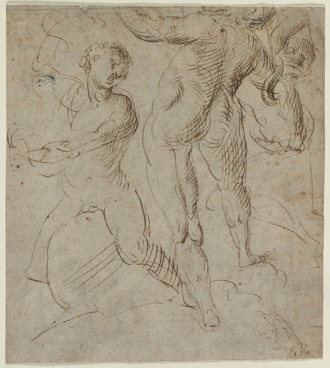 Laocoön (recto), Battle of the Milvian Bridge fragment (verso), second half 16th Century by Unbekannt