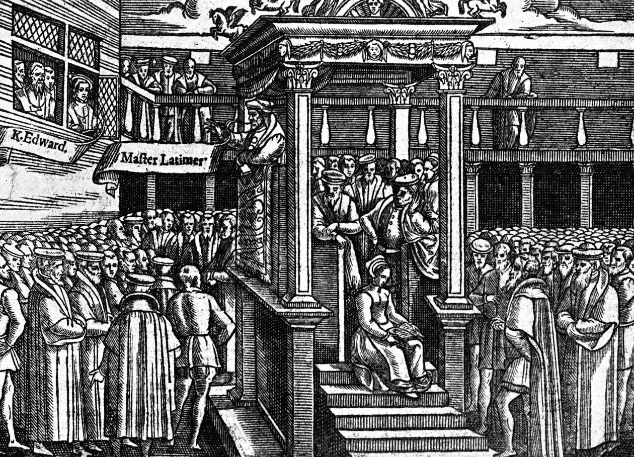 Latimer Preaching Before King Edward VI by Unbekannt