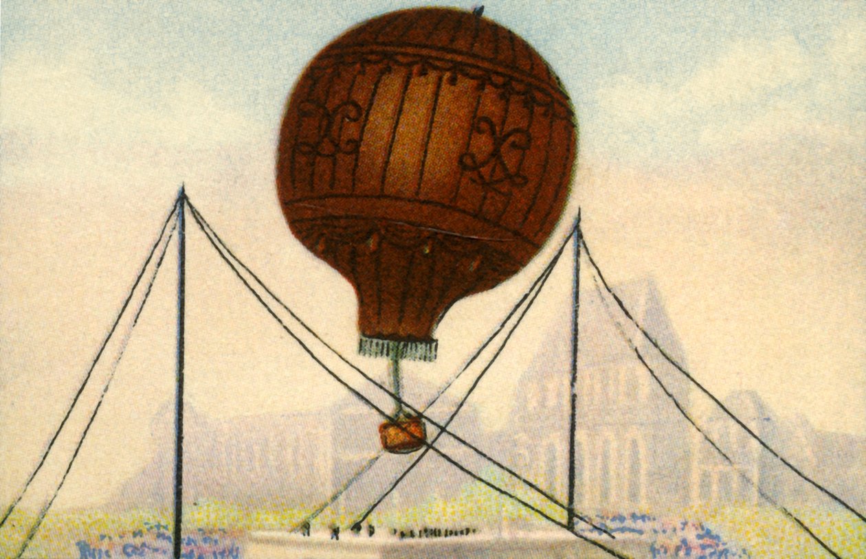 Launch of the Montgolfier Brothers balloon, June 1783 by Unbekannt