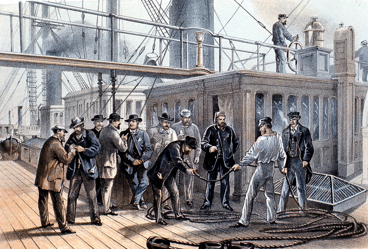 Laying the transatlantic telegraph cable by Unbekannt