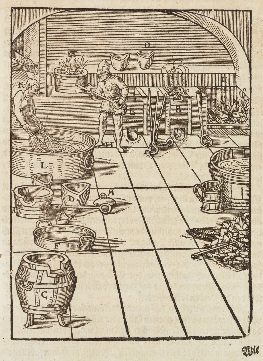 Silver Pastillage - Engraving from Description of Ores and Principal Mining Methods, by Lazarus Ecker by Unbekannt