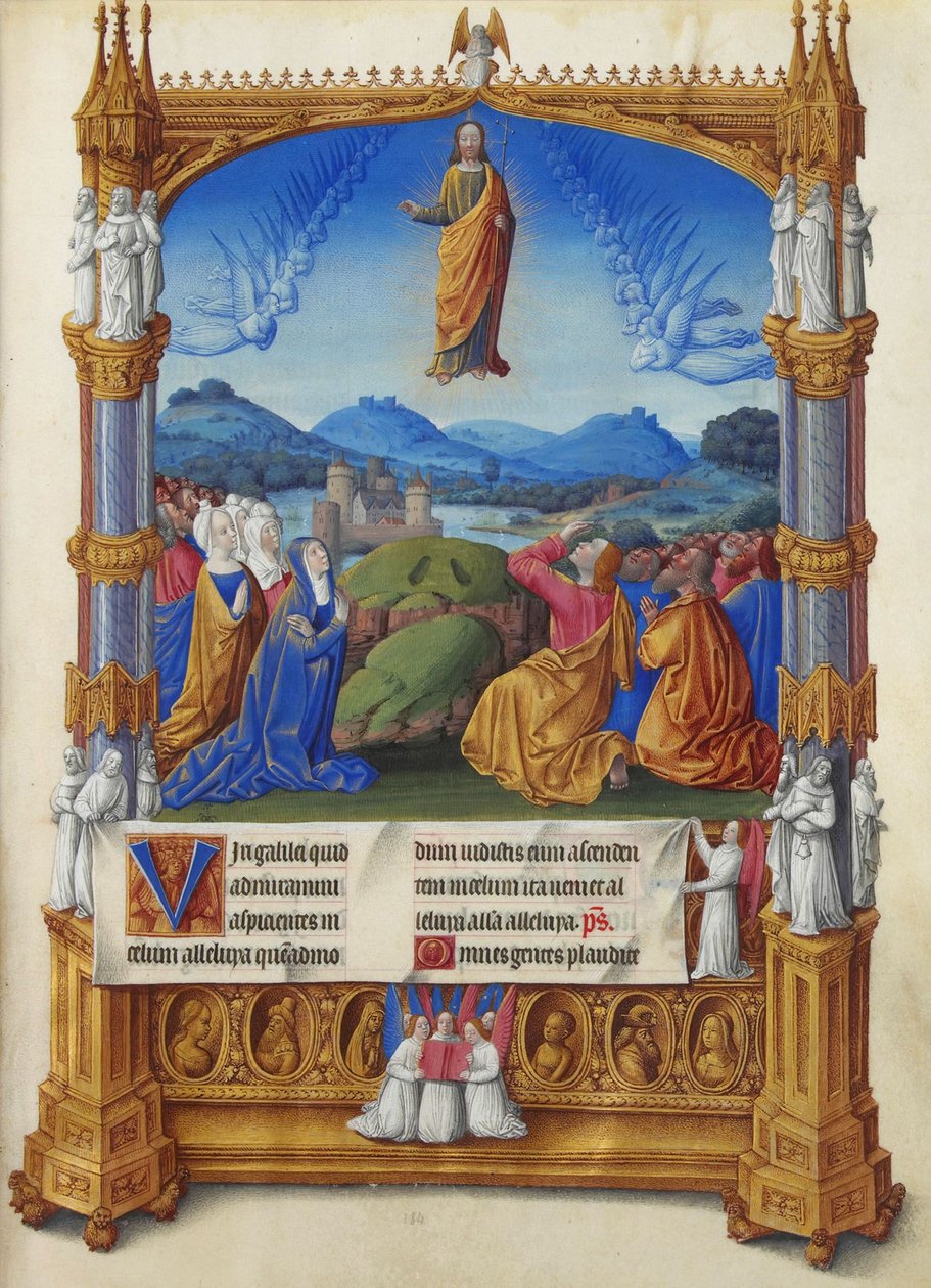 Les Très Riches Heures du Duc de Berry, Folio 184r - The Ascension by Unbekannt