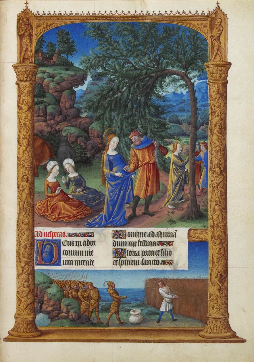 Les Très Riches Heures du Duc de Berry, Folio 57r - The Flight into Egypt by Unbekannt