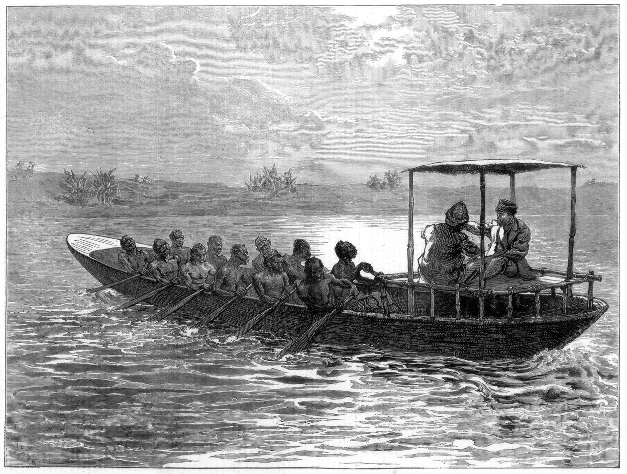 Livingstone and Stanley going from Ujiji to the Rusizi River by Unbekannt