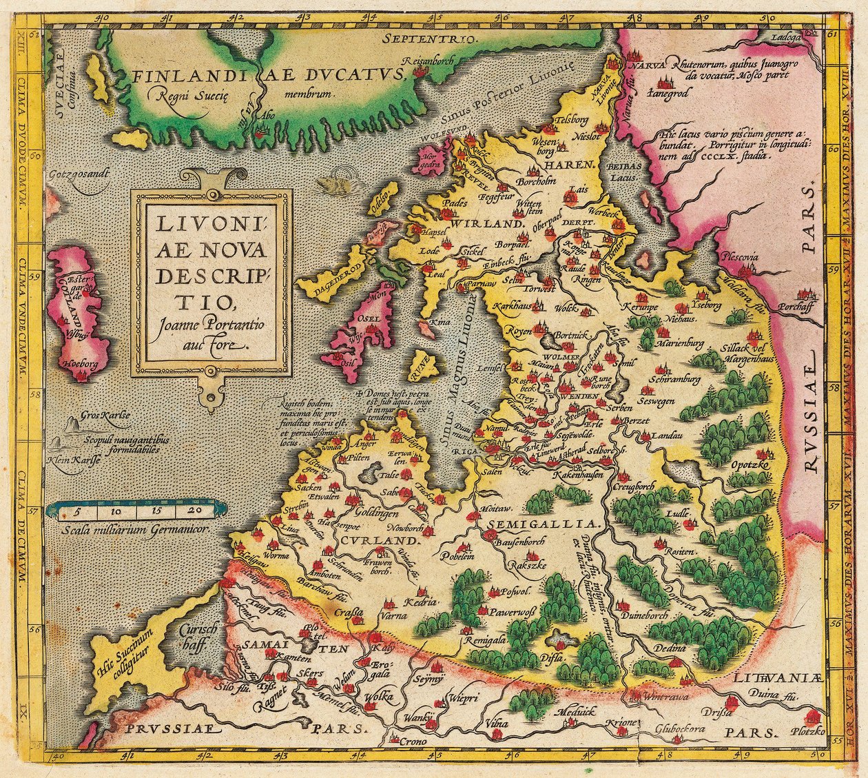 Livonia Map, Livoniae Nova Descriptio by Unbekannt