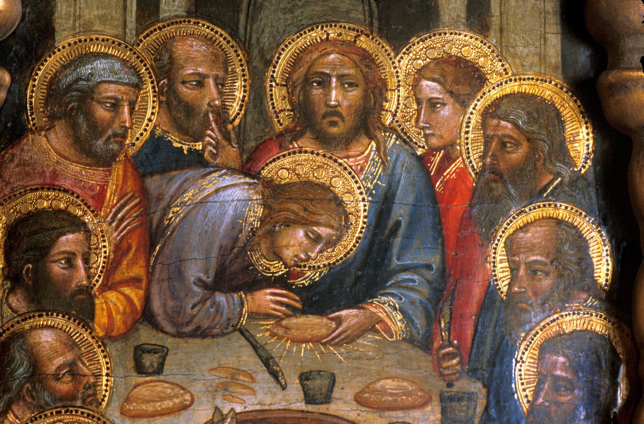 Nantes/Musee des Beaux Arts - La Cene (detail) by Mariotto di Nardo - Italian Primitive of the 14th Century by Unbekannt