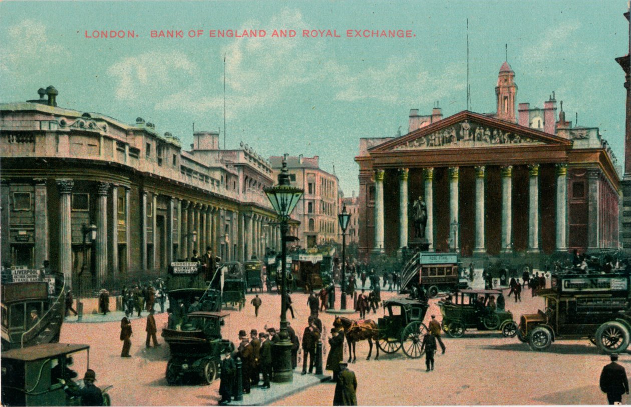 London, Bank of England and Royal Exchange by Unbekannt