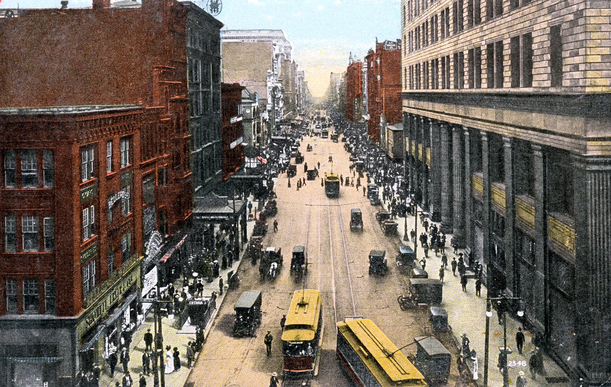 Looking east along Market Street from City Hall, Philadelphia, Pennsylvania, USA by Unbekannt