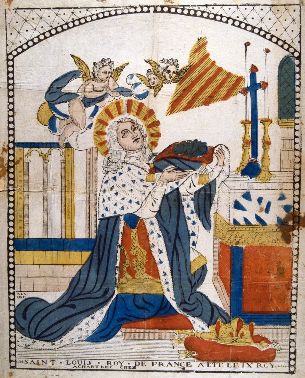 Louis IX, King of France, in Chartres Cathedral in his coronation robes, 1226 19th century by Unbekannt