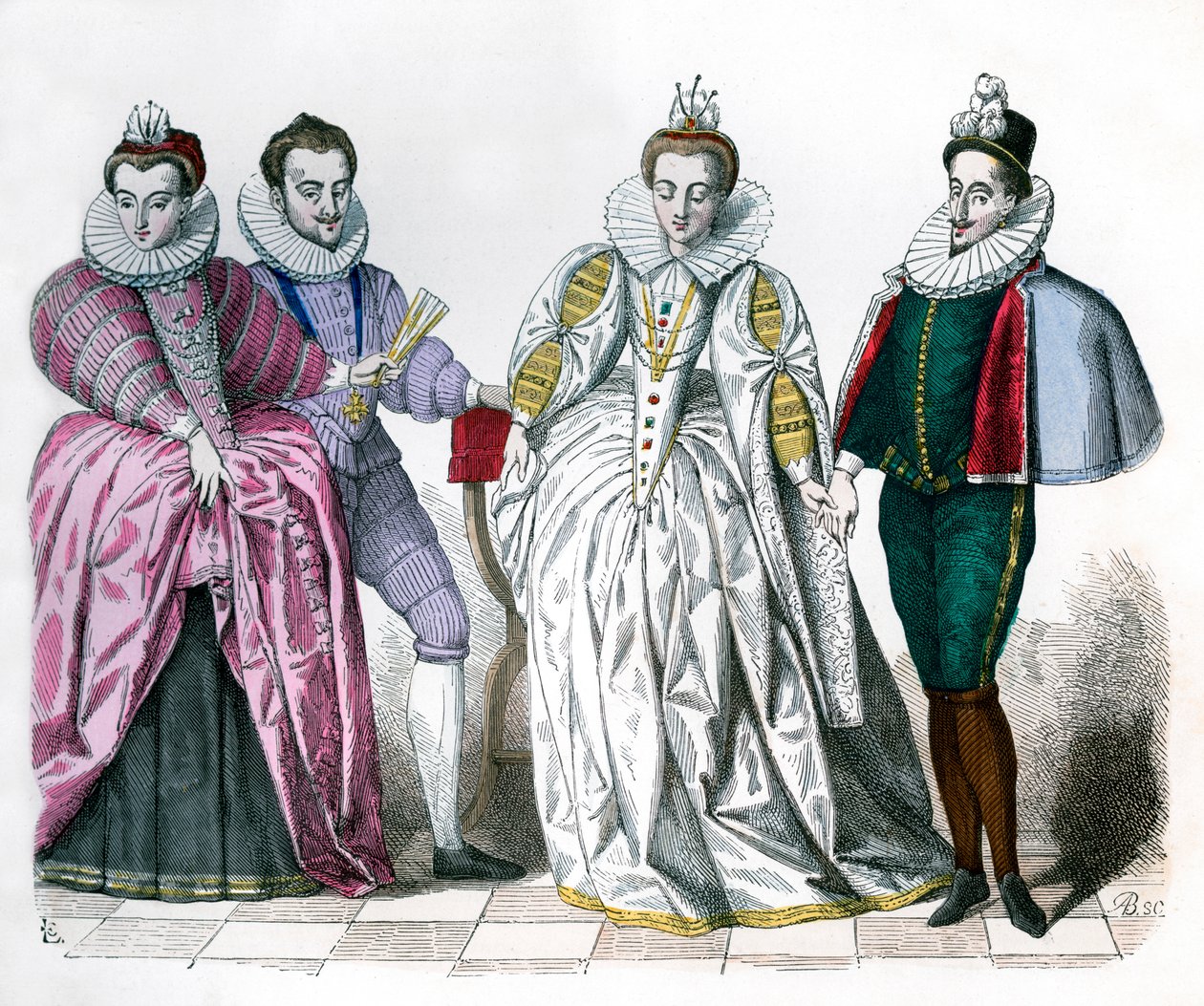 Louise of Lorraine, Duke of Guise, Marguerite de Vaudemont and Anne de Joyeuse, 1581 by Unbekannt
