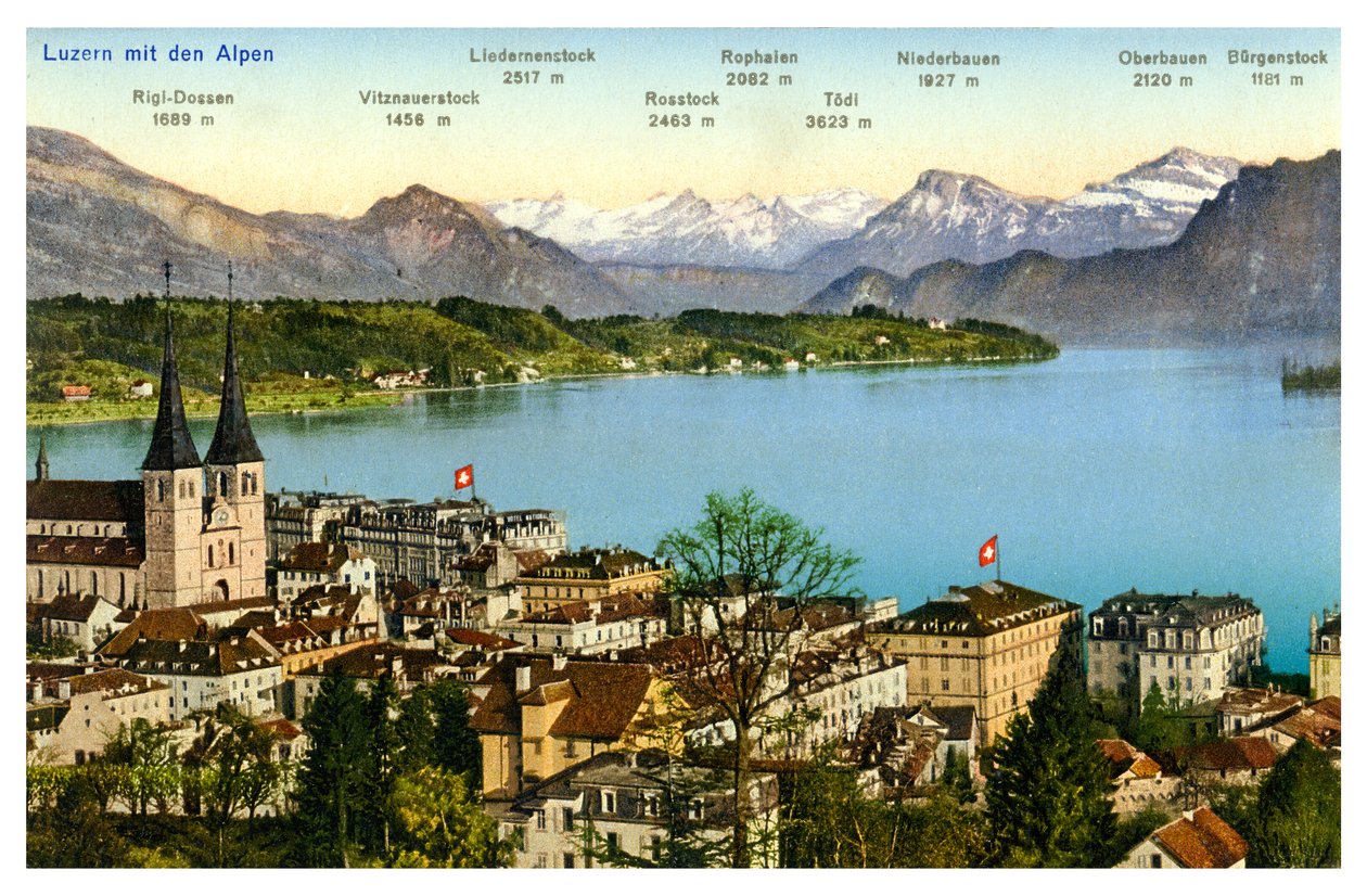 Lucerne and the Alps, Switzerland, 20th century by Unbekannt