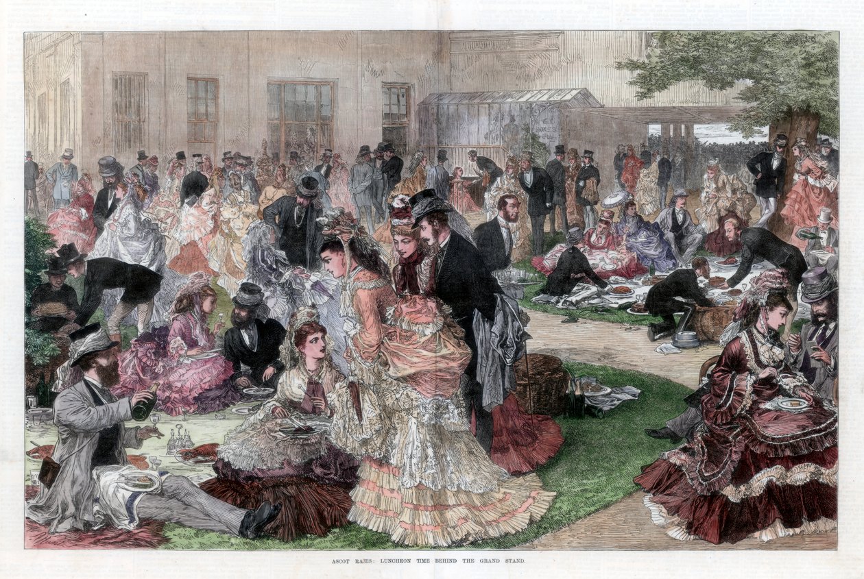 Luncheon time behind the grand stand, Ascot races by Unbekannt