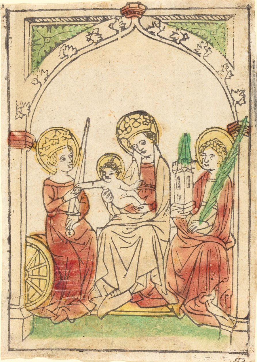 Madonna between Saints Catherine and Barbara, 1440-1460 by Unbekannt