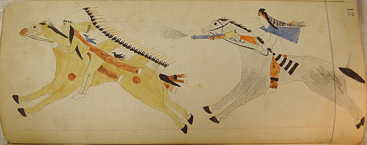 Maffet Ledger: Two Mounted Indians, ca. 1874-81 by Unbekannt