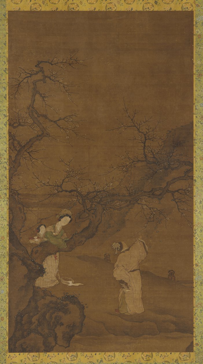 Man and Woman Enjoying Plum Blossoms, Ming or Qing Dynasty, 15th-18th century by Unbekannt