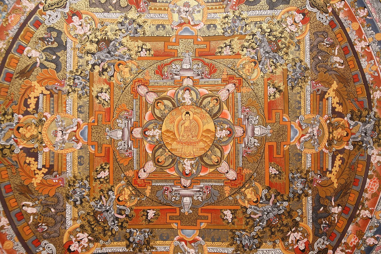 Mandala on a thangka, Bhaktapur, Nepal by Unbekannt