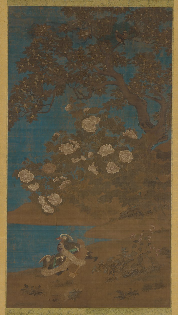 Mandarin Ducks and Flowers, Ming or Qing Dynasty by Unbekannt