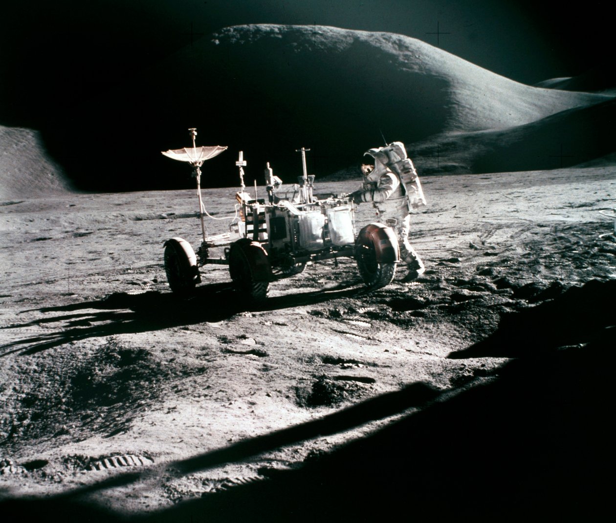 Manned Space Flight, USA, Apollo 15 astronaut James Irwin, with the Lunar Rover by Unbekannt