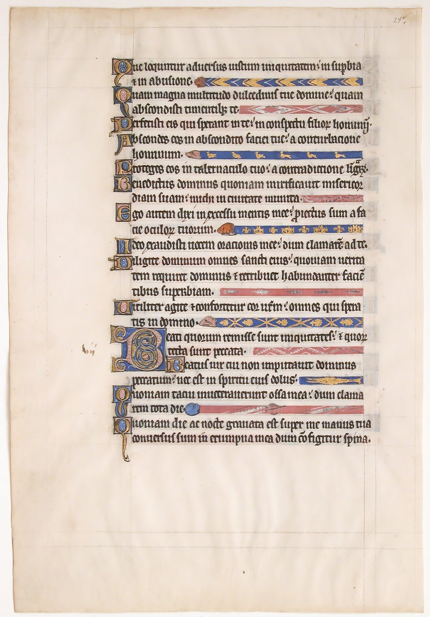Manuscript Leaf from a Royal Psalter, 13th century by Unbekannt