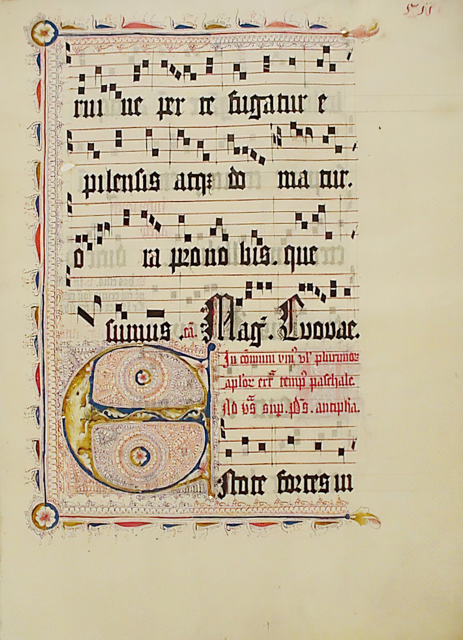 Manuscript Leaf with Initial E, from an Antiphonary, German, second quarter 15th century by Unbekannt
