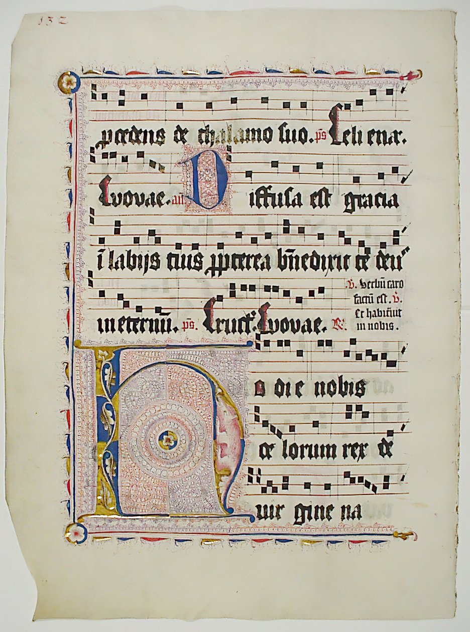 Manuscript Leaf with Initial H, from an Antiphonary, German, Second Quarter 15th Century by Unbekannt