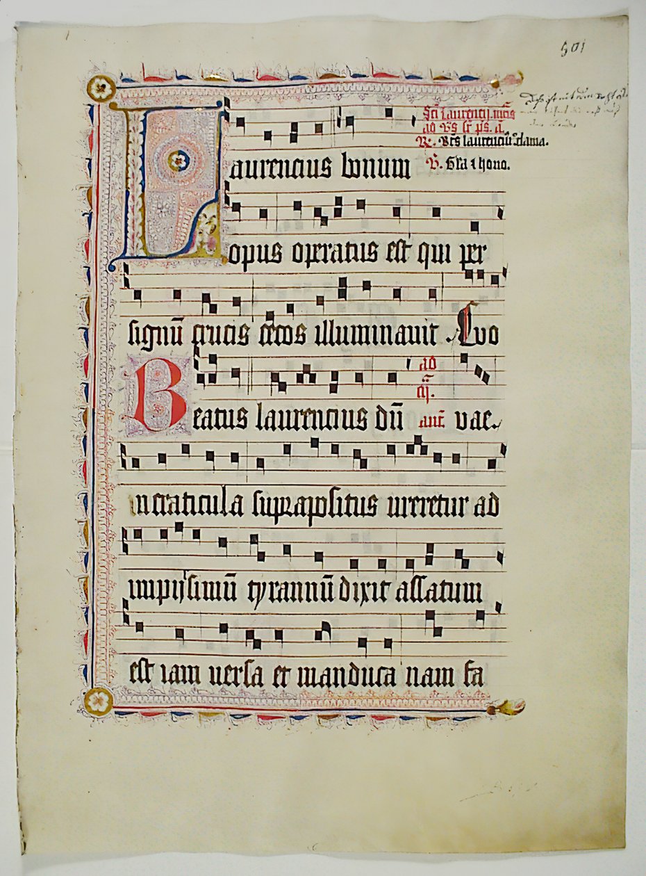Manuscript Leaf with Initial L, from an Antiphonary by Unbekannt