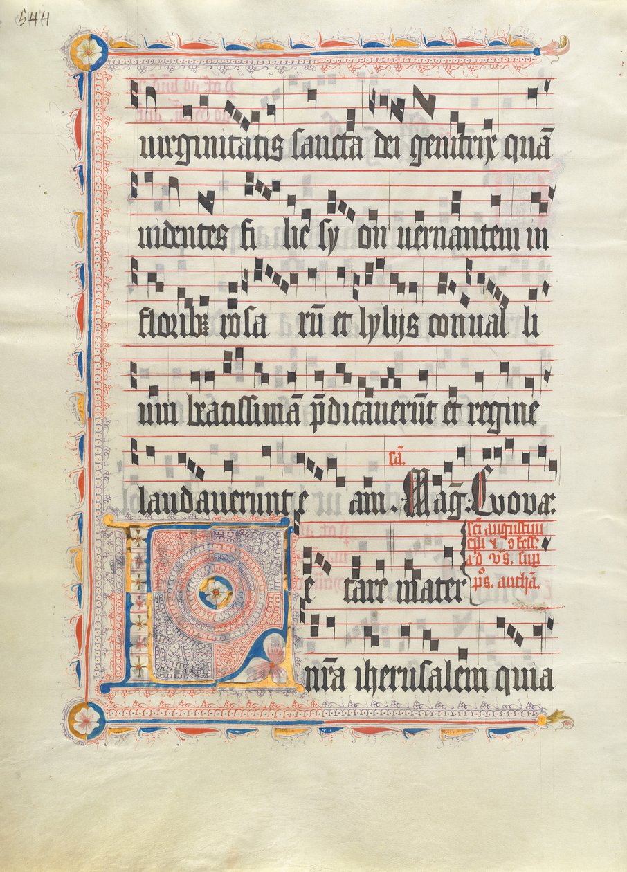 Manuscript Leaf with Initial L, from an Antiphonary, German, second quarter 15th century by Unbekannt