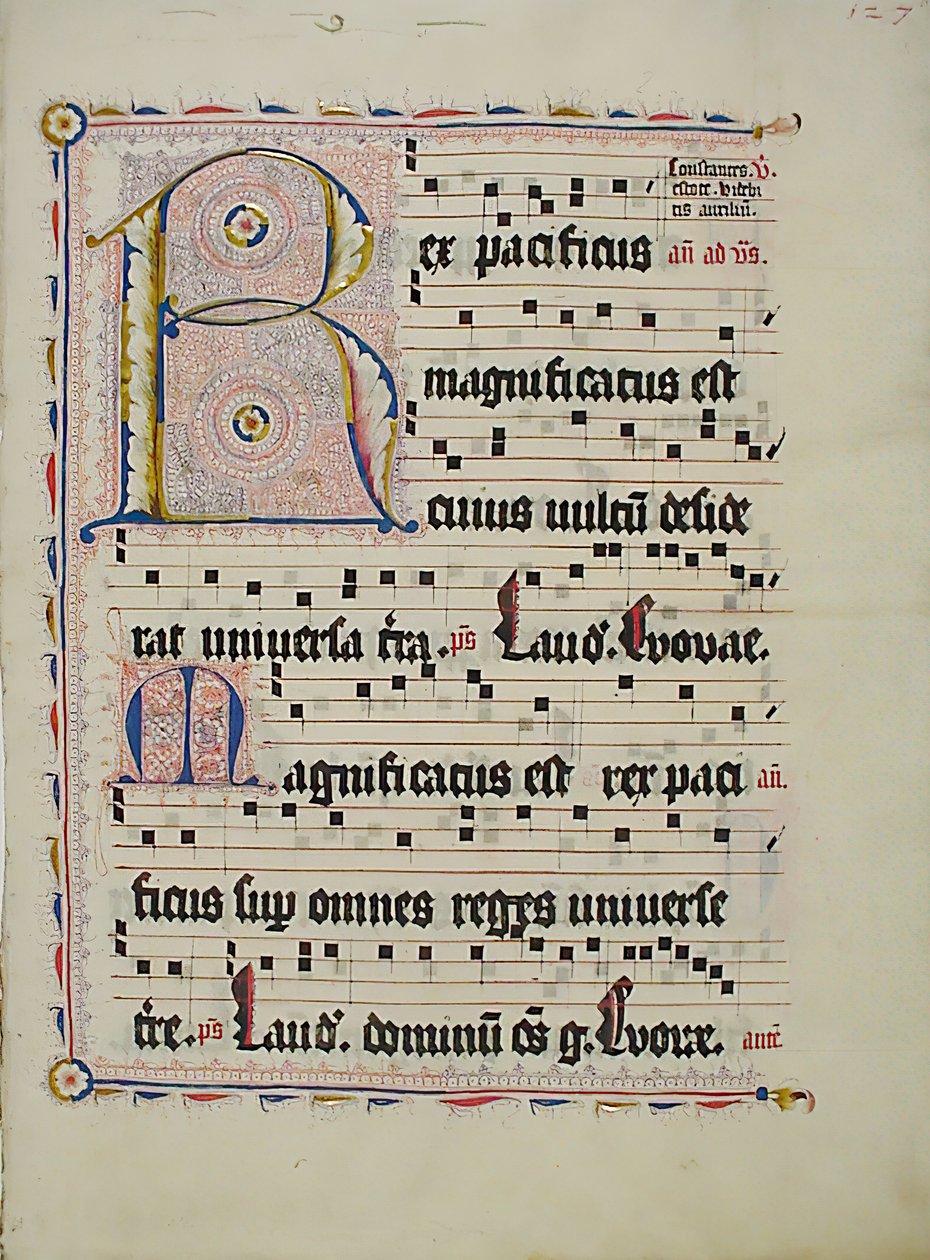 Manuscript Leaf with Initial R, from an Antiphonary, German, second quarter 15th century by Unbekannt