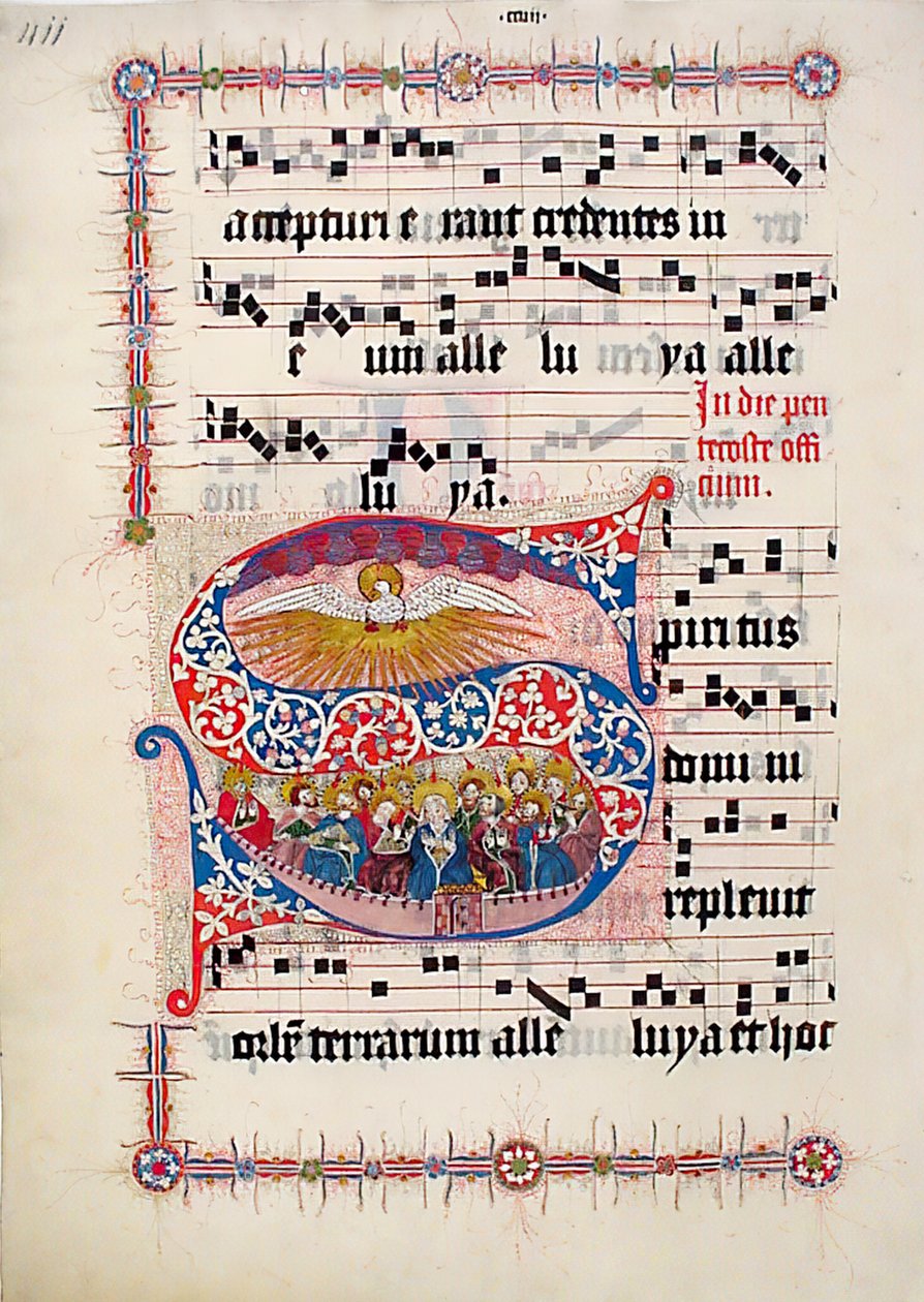 Manuscript Leaf with Initial S, from a Gradual, German, second quarter 15th century by Unbekannt