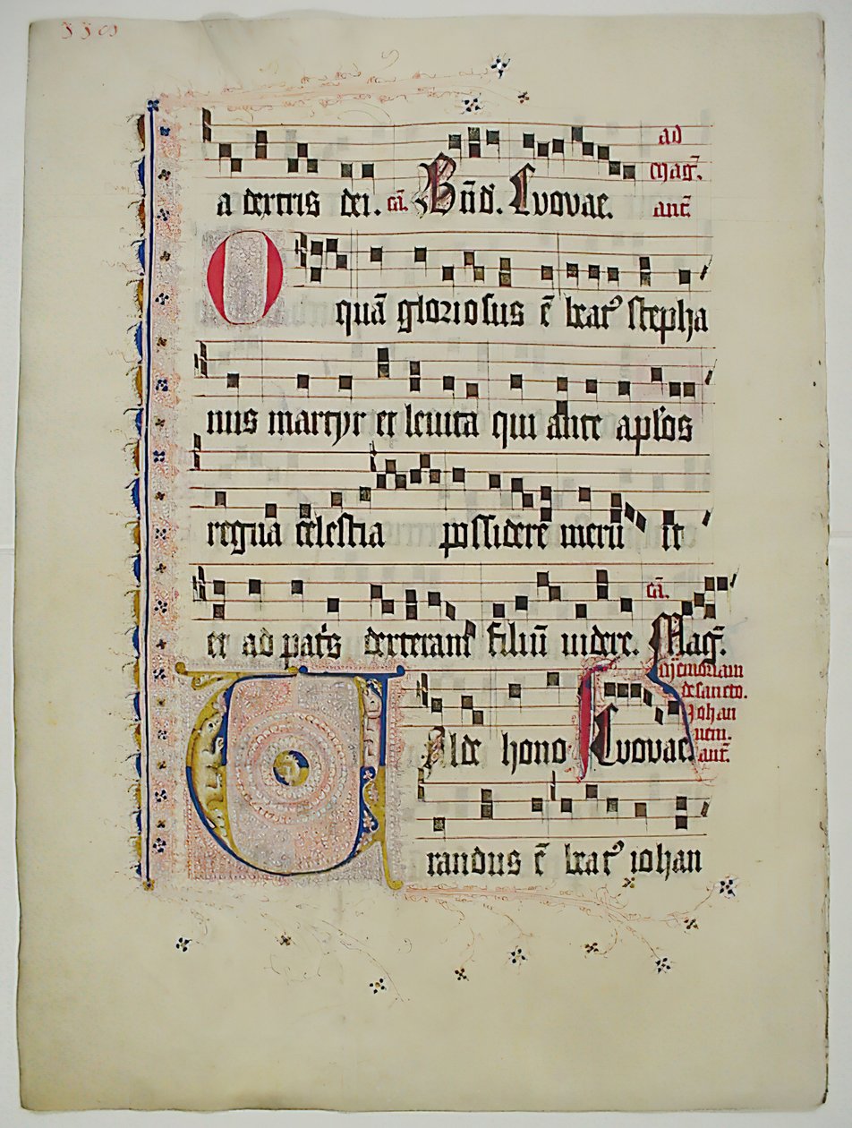 Manuscript Leaf with Initial V, from an Antiphonary, German, second quarter 15th century by Unbekannt