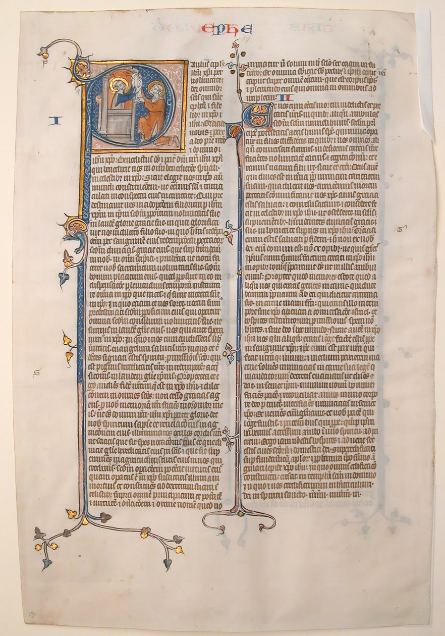 Manuscript Leaf with the Opening of the Epistle of Saint Paul to the Ephesians, from a Bible by Unbekannt