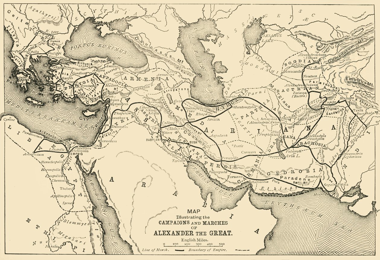 Map Illustrating the Campaigns and Marches of Alexander the Great by Unbekannt