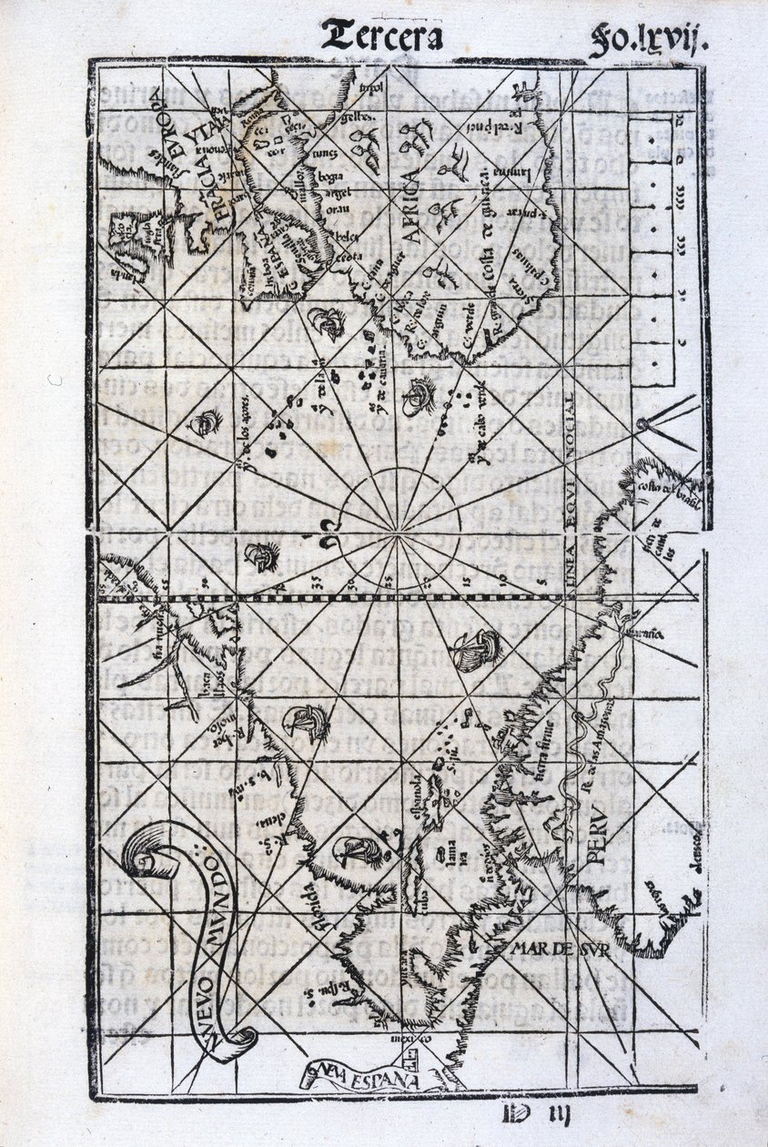 Map of Europe, Africa, and the Americas by Unbekannt