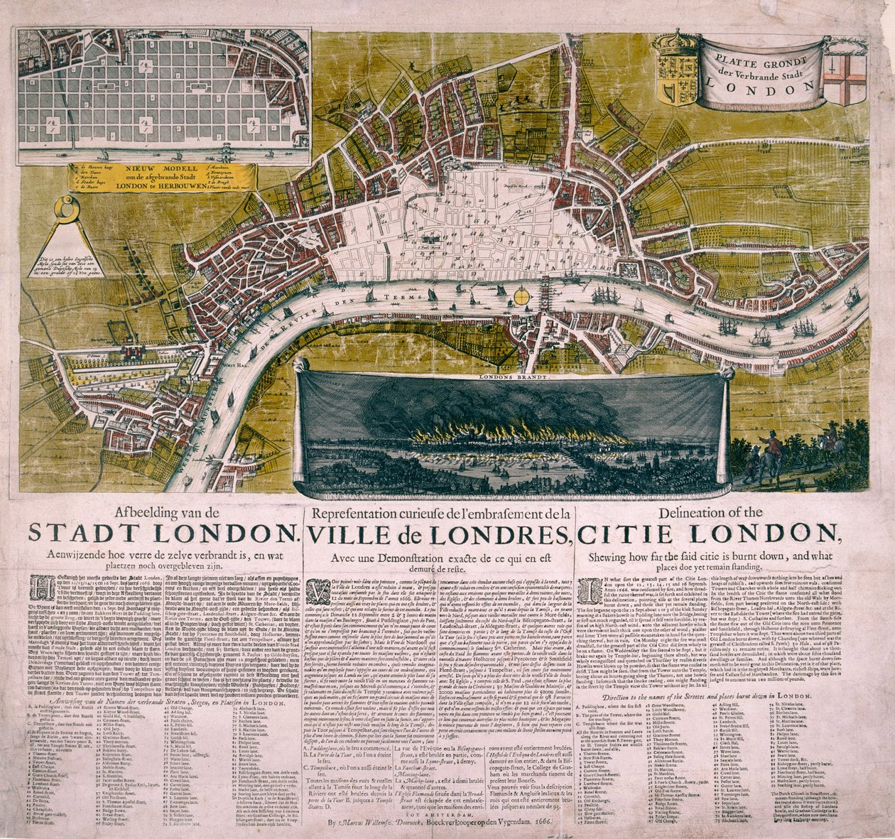 Map of London, 1666 by Unbekannt