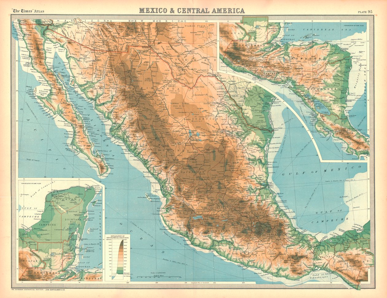 Map of Mexico and Central America by Unbekannt