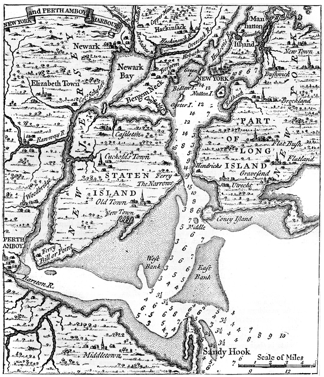 Map of New York about the middle of the 18th century by Unbekannt