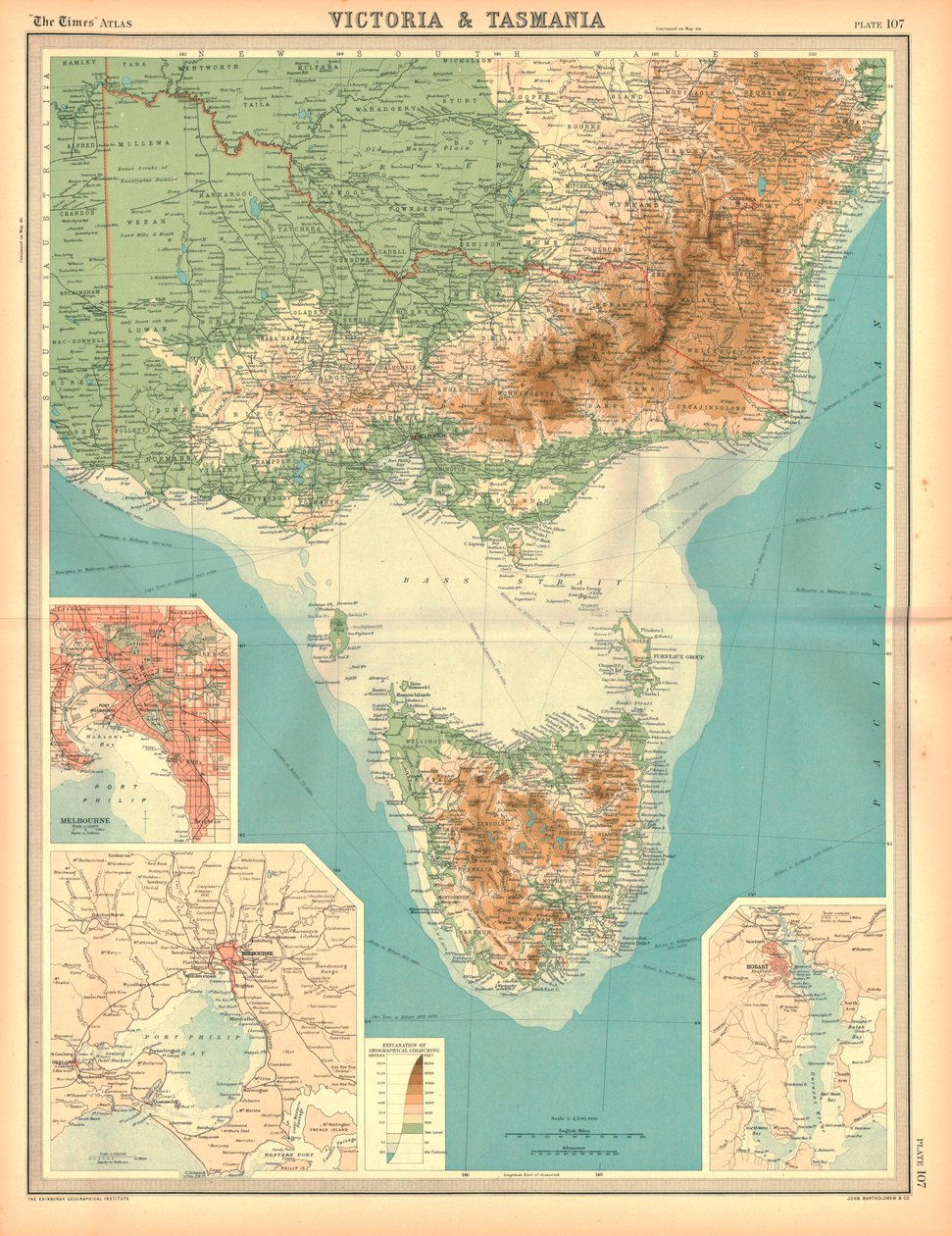 Map of Victoria and Tasmania by Unbekannt