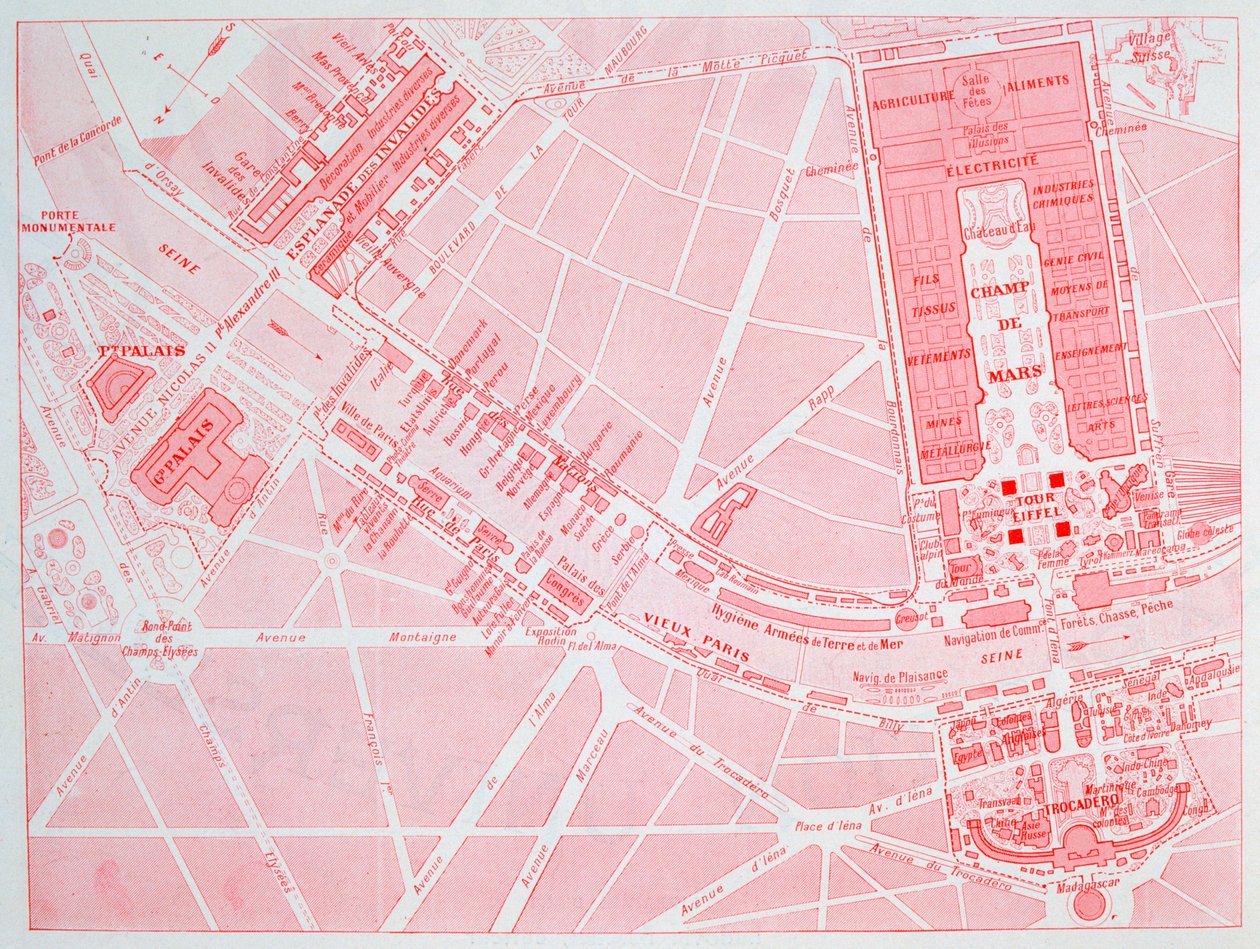 Map of the Paris Universal Exposition by Unbekannt