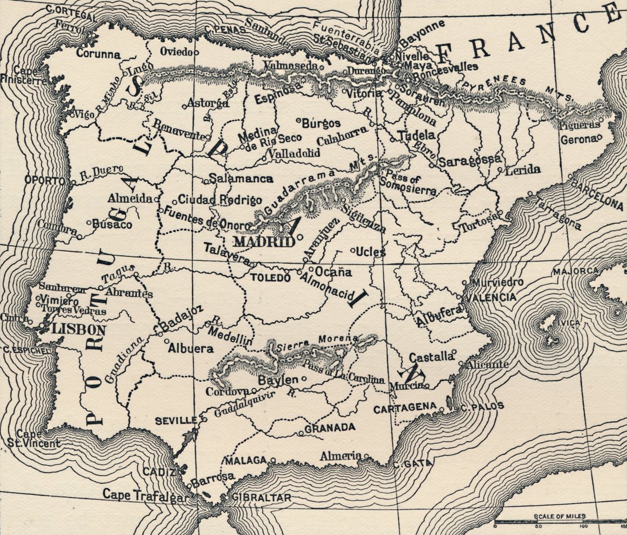 Map of the Spanish Campaign, c1807-1814, 1896 by Unbekannt