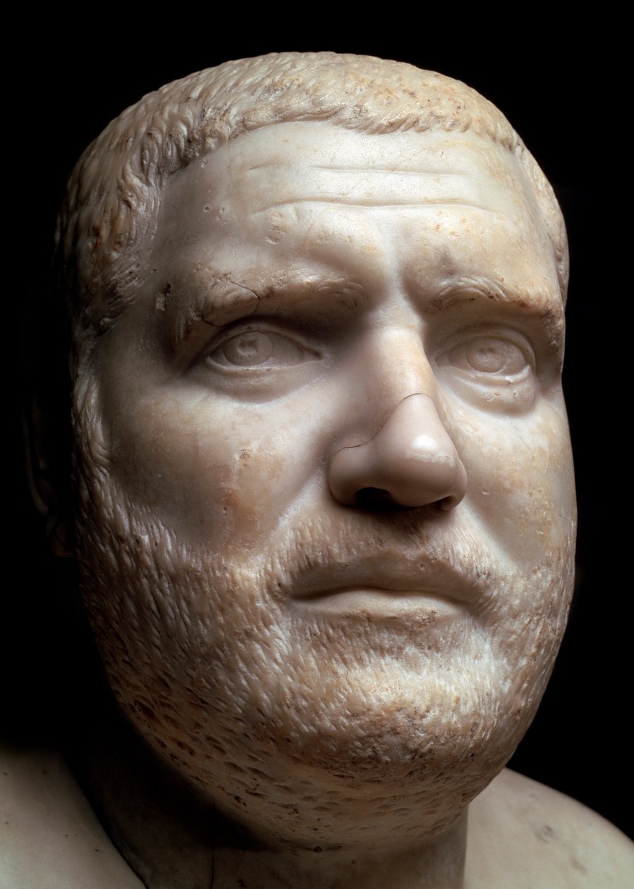Marble portrait bust of the Roman Emperor Balbinus by Unbekannt