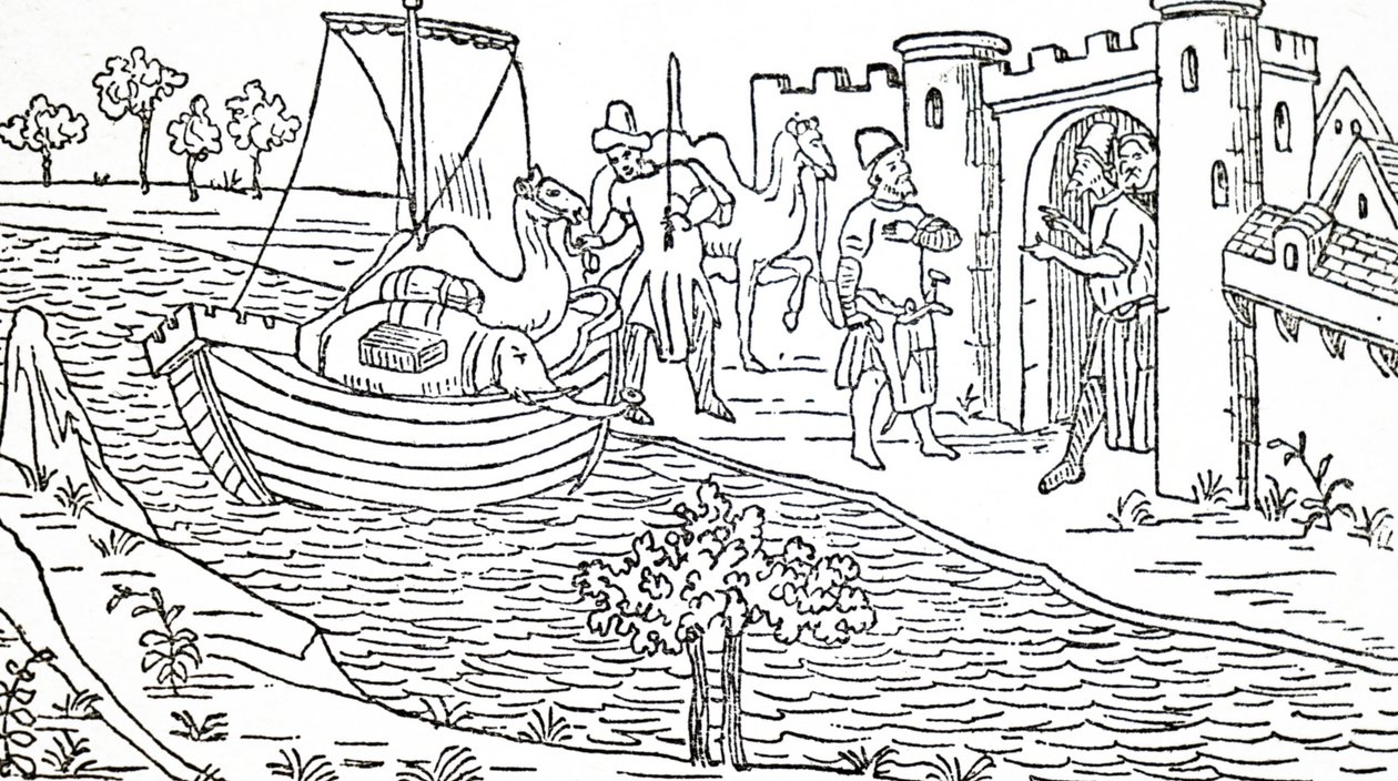 Marco Polo and His Uncles Arrive at Hormuz by Unbekannt