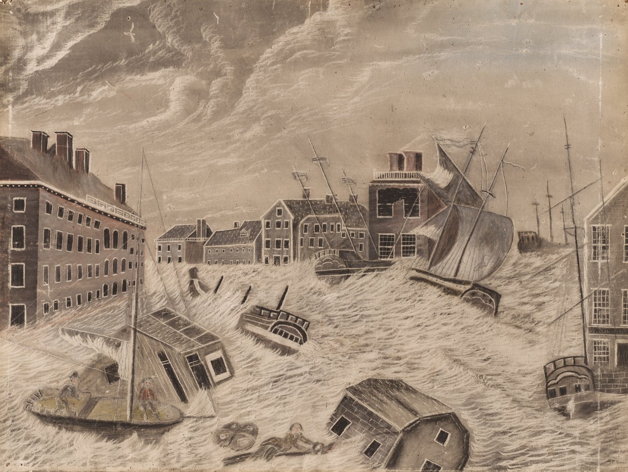 Market Square, Providence, Rhode Island, During the Great September Gale, 1815 by Unbekannt